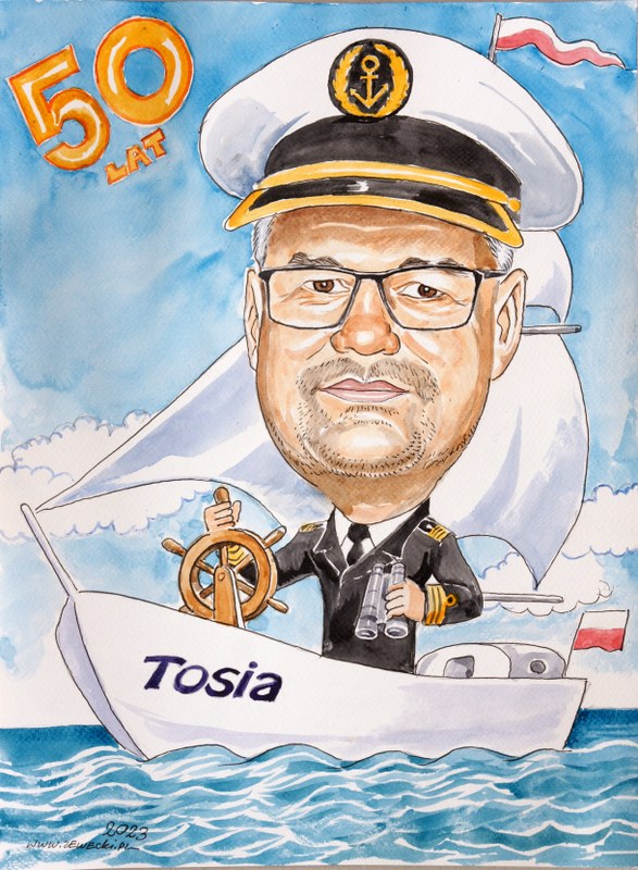 karykatura ojca na 50 urodziny